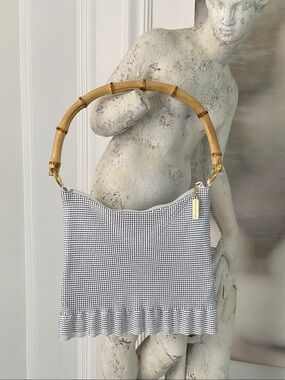 Whiting and Davis Bamboo Handle Bag